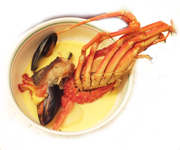 真鯛と手長海老のグリエレモンバター醤油ソース